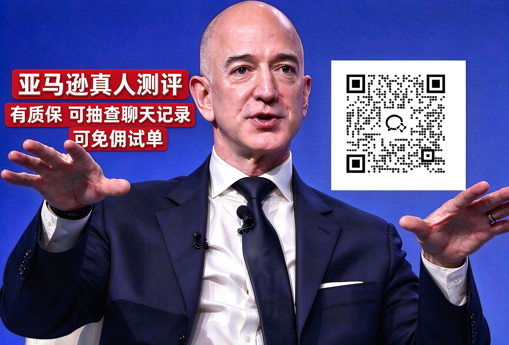 亚马逊真人测评 可面谈 可线上签合同 可免佣试单